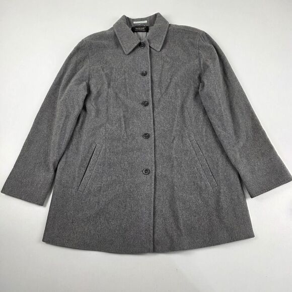 Madeleine Grey 100% Cashmere Coat Size UK 16 US 12 Jacket Gray Winter - Picture 1 of 12